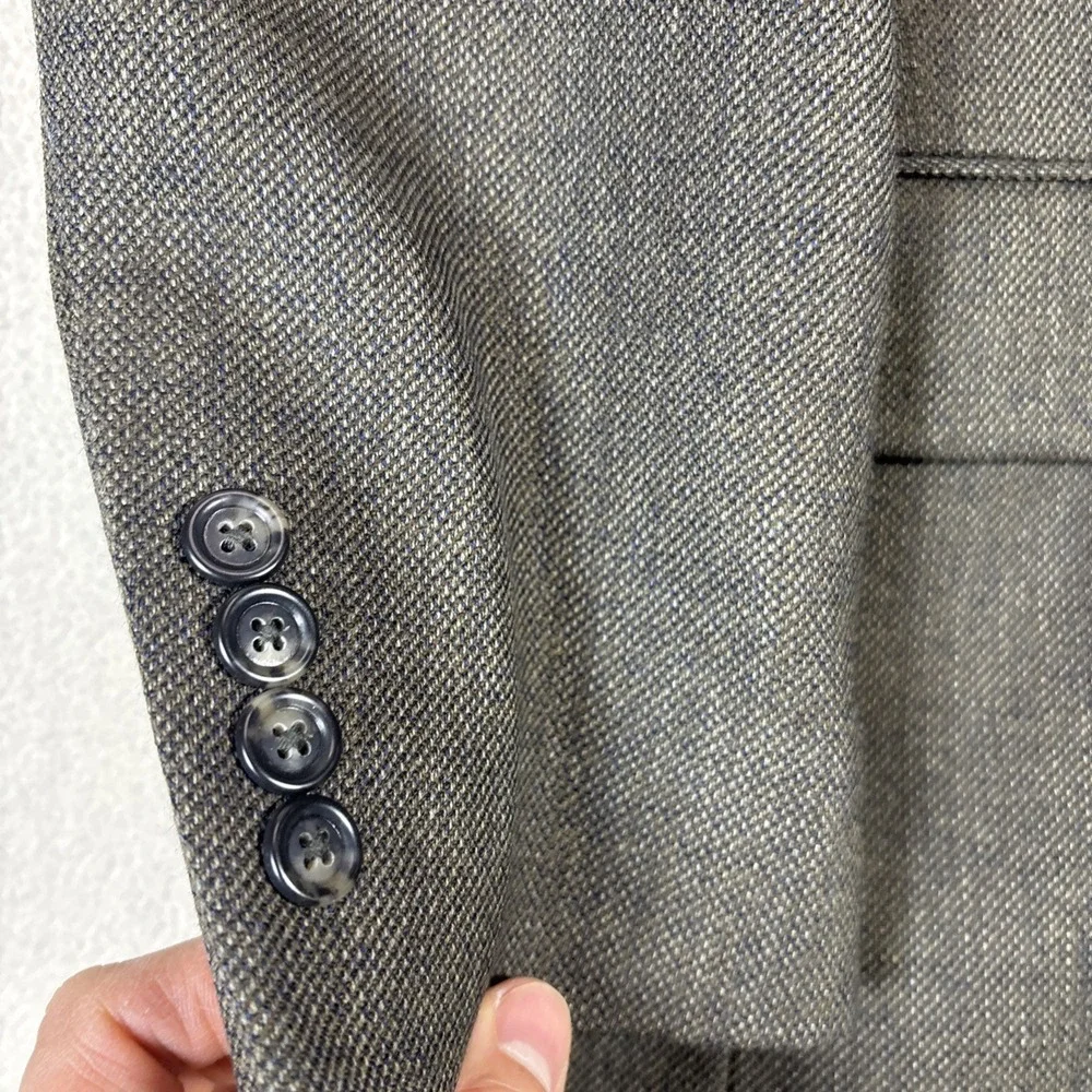 JOS A BANK Traveler's Collection Mens 42R Tailored Fit Wool Blazer Jacket Green